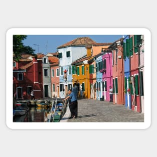 Sunny day in Burano Sticker